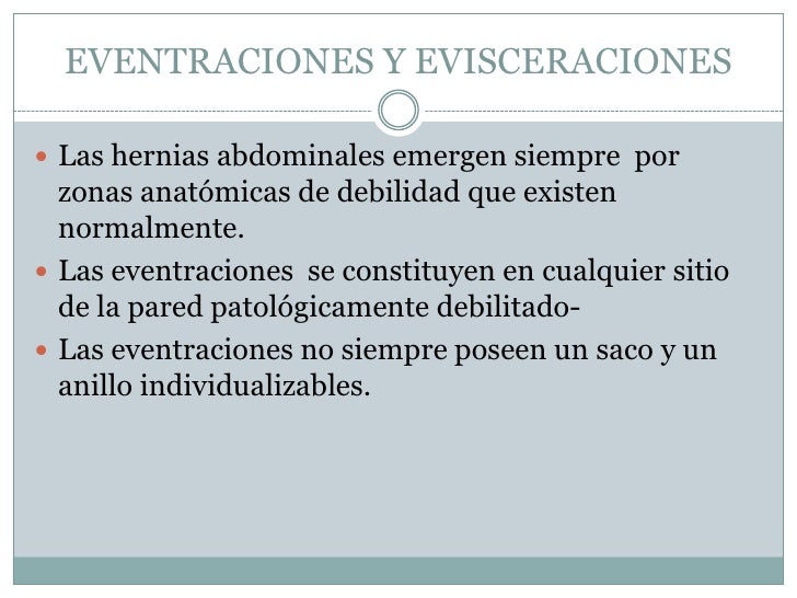 evisceraciones y eventraciones